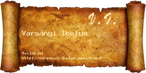 Varsányi Ibolya névjegykártya